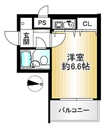 デトム・ワン烏丸一条2 ワンルームの間取図画像