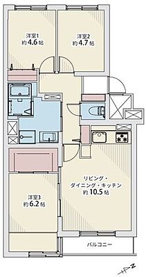 間取り ナカビシグランドハイツ琴似 5階/-