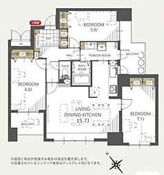 パシフィック発寒駅前壱番館 3LDKの間取図画像