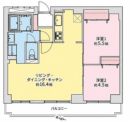 2LDK 間取り