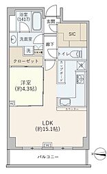 イーストコア曳舟一番館 1LDKの間取図画像
