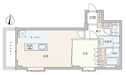 アビテ四谷大京町 1LDKの間取図画像