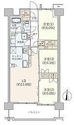 リーフィアレジデンス杉並井草森公園 3LDKの間取図画像
