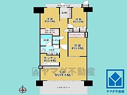 ローレルコート西宮甲子園 3LDKの間取図画像