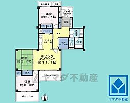 白鷹甲子園マンションA棟 3LDKの間取図画像