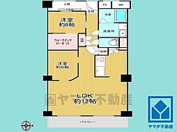 香枦園スカイハイツ 2LDKの間取図画像