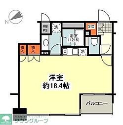 ユニーブル島津山 ワンルームの間取図画像