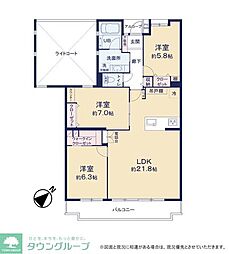 ライオンズマンション京成大久保 3LDKの間取図画像