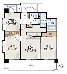 ランドコート調布布田 3LDKの間取図画像