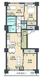 北21条ハイツ 3LDKの間取図画像