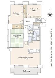 東急ドエルアルス円山南 3LDKの間取図画像
