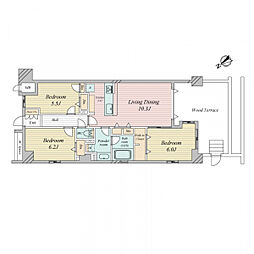 グランシティ鷺沼 3LDKの間取図画像