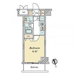 パレステュディオ早稲田ParkView 1Kの間取図画像