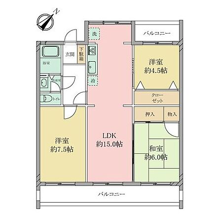 3LDK 間取り