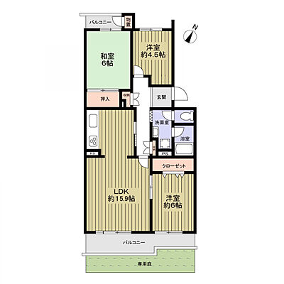 間取り 境谷西第2住宅団地17号棟 1階/-