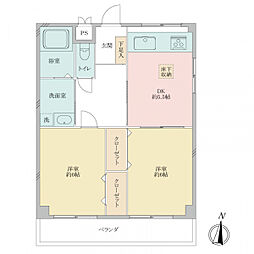 マンションラージ 2DKの間取図画像