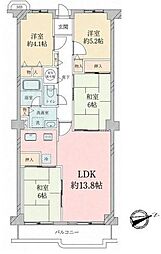 ネオコーポ武庫川 4LDKの間取図画像