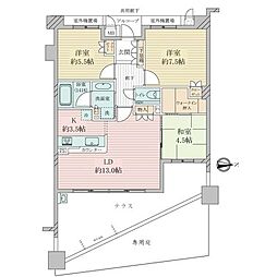 ジオ甲子園口一丁目 3LDKの間取図画像