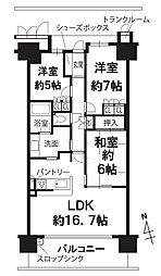 レピア高松 3LDKの間取図画像