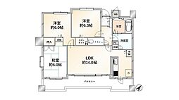 プロパレス浜寺ピアチェーレ 2SLDKの間取図画像