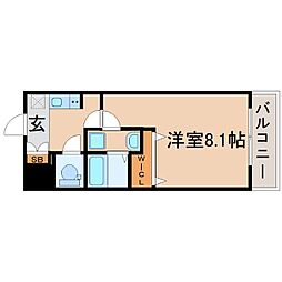 阪神本線 尼崎駅 徒歩6分の賃貸マンション 11階1Kの間取り