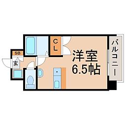 阪急神戸本線 武庫之荘駅 徒歩10分の賃貸マンション 5階ワンルームの間取り