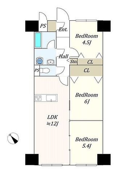 3LDK 間取り