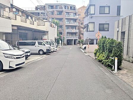 建物1階部分に平置き屋根付き駐車場あり。高級車にも優しく、雨の日でも快適に出入り可能です。