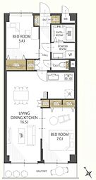 エンゼルハイム浦和中尾 2LDKの間取図画像