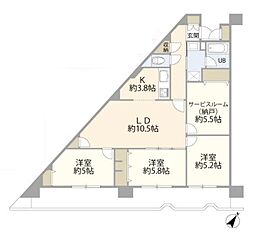 ストークマンション南浦和 3SLDKの間取図画像