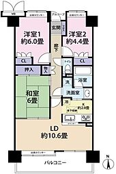 パークスクエア浦和埼大通り 3LDKの間取り