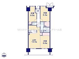 パークスクエア浦和埼大通り 3LDKの間取図画像