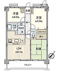 ライオンズマンション大宮堀の内 3LDKの間取図画像