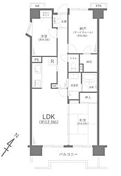 サニークレスト武蔵浦和 2SLDKの間取図画像