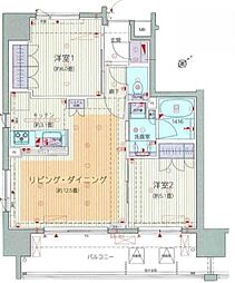 藤和シティホームズ北浦和駅前通り 2LDKの間取図画像