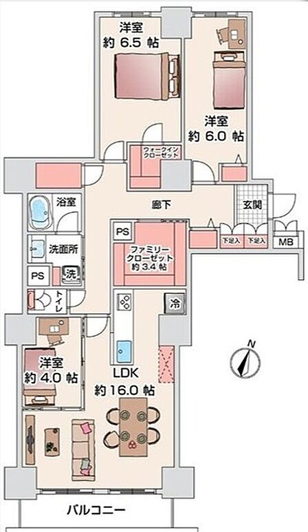 3LDK 間取り