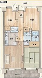 東急ドエルアルス浦和埼大通り 2SLDKの間取図画像