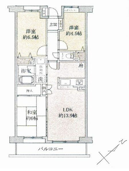 3LDK 間取り