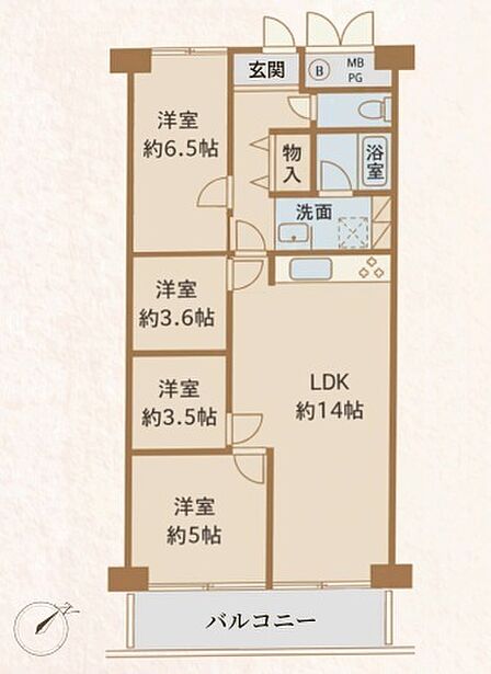 4LDK 間取り