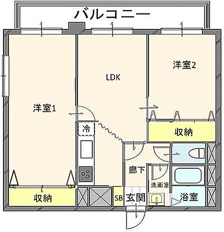 2LDK 間取り