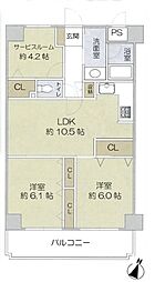 ウィンベルコーラス北与野 2SLDKの間取図画像