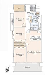 セザール大宮日進 3LDKの間取図画像