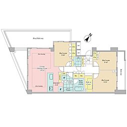 目黒諏訪山パークハウス 3LDKの間取図画像