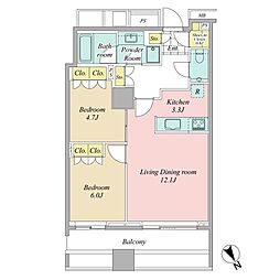 パークコート神宮前 2LDKの間取図画像