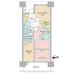 THE浅草レジデンス 1LDKの間取図画像
