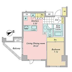 レグノ・ラフィネ南青山 1LDKの間取図画像