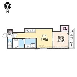 ＧＲＡＮＤ　ＳＵＮ 3階1DKの間取り