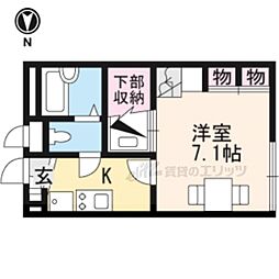レオパレスアルフ 1Kの間取図画像
