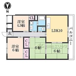 城賀パレス 4LDKの間取図画像