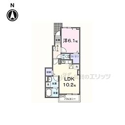 ポンテリブロK 1LDKの間取図画像
